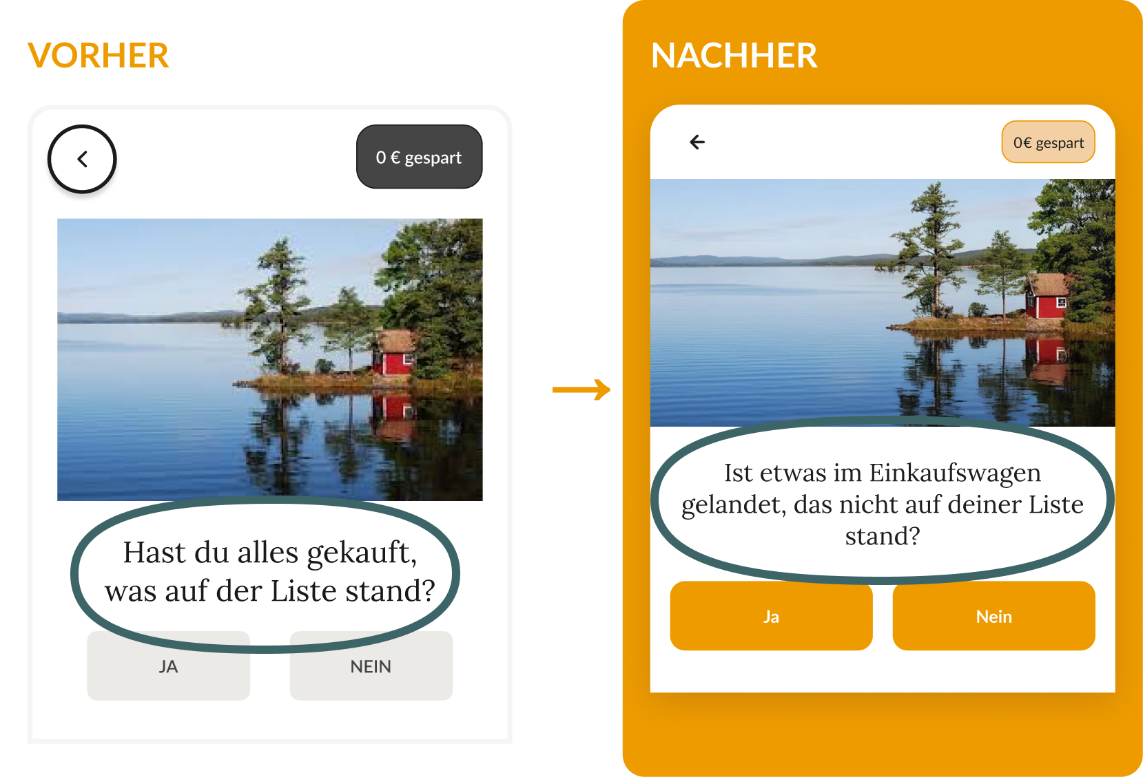 Testing: PopUp wording before/after