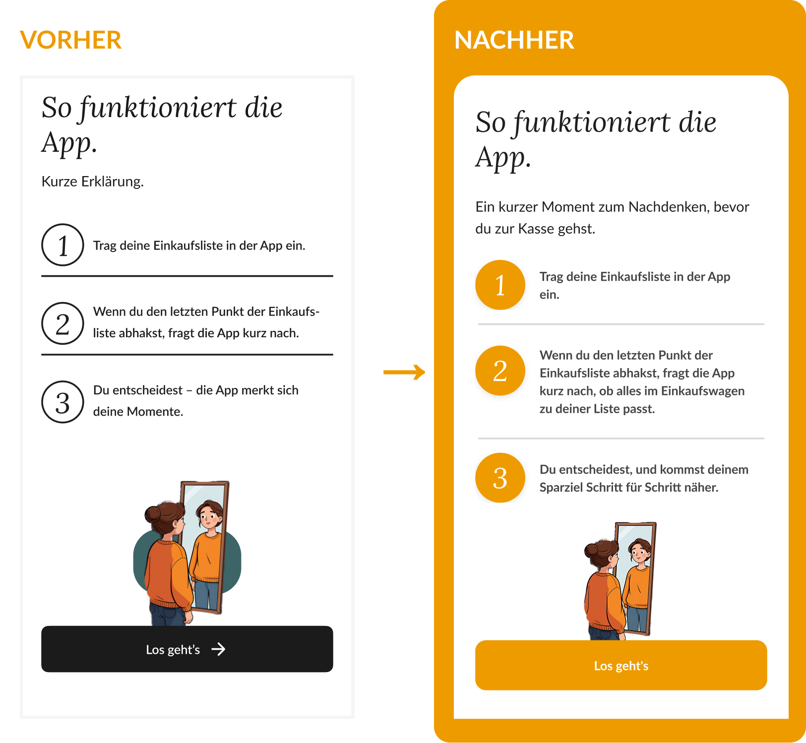 Testing: Onboarding before/after