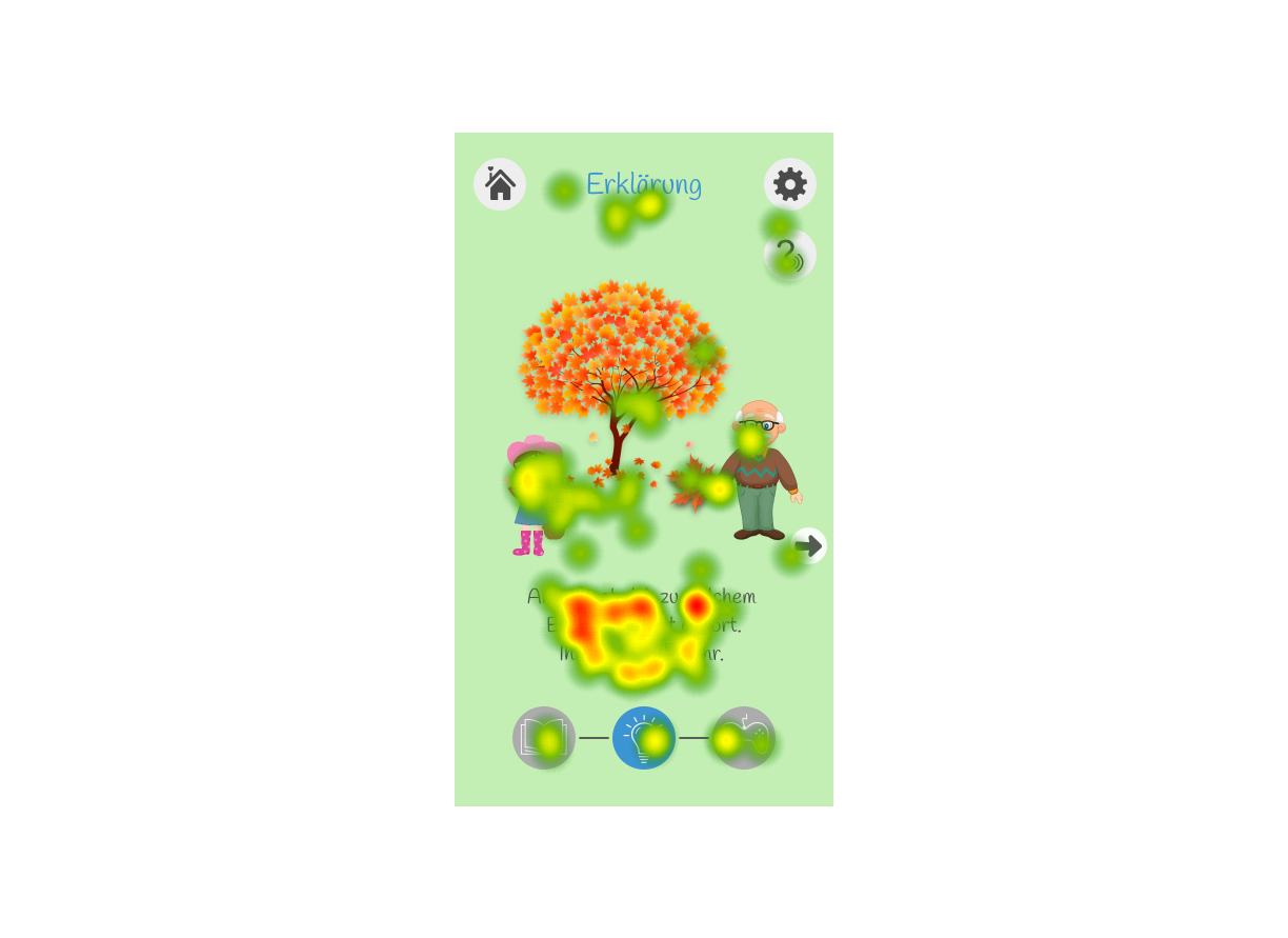 Eye-tracking heatmap of the Erklärung screen